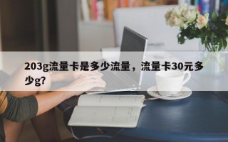 203g流量卡是多少流量，流量卡30元多少g？