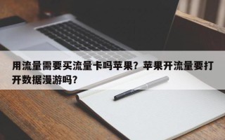 用流量需要买流量卡吗苹果？苹果开流量要打开数据漫游吗？